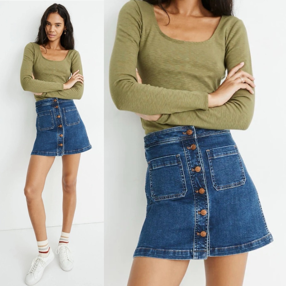 Madewell Blue Denim Mini Skirt
